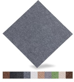 Hiseng Teppichfliesen Selbstklebend 30x30cm - 10/20/30 Stück Teppichfliesen Selbstliegend Rutschfeste Strapazierfähig Teppich Bodenbelag für Büro Wohnzimmer Schlafzimmer (20 Stück,Grau)