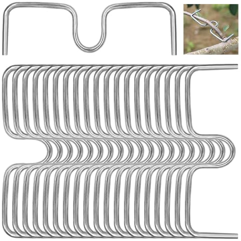 Piuluvor® Pack of 20 Metal Branch Puller, Plant Support Branch Spreader Fruit Tree Plants Bender Clips 3.8 mm Branch Fixer for Garden Trees Fruit Tree Branch (10 cm)
