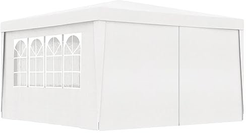Homgoday Professionelles Partyzelt mit Wänden, Weiß, 90 g/m², 4 x 4 m, Pavillon für den Außenbereich, Pergolen, Festzelte für den Außenbereich, Garten, Terrasse