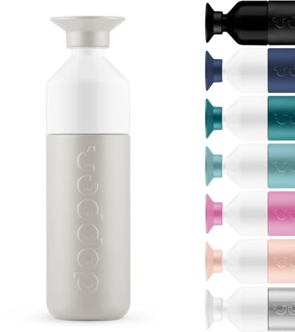 Dopper Insulated Thermo Bottle 580ml Gentle Grey - Double-Walled, Leak-Proof, Keeps Cold for 24h/hot for 9h - Stainless Steel Drinking Bottle - Thermo Mug - Coffee Cup - Water, Tea