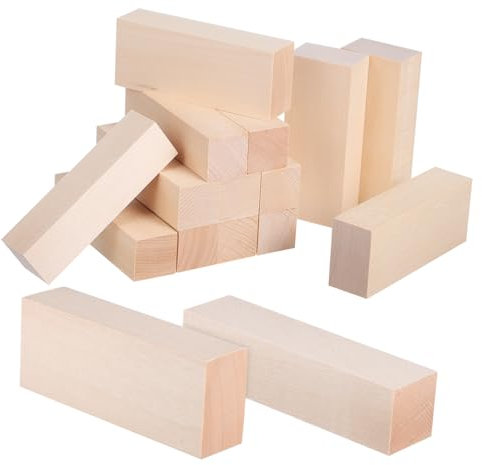 AUTSUPPL 14 Stück Holzstäbe Vierkantdübel Bastelstreifen Holzlatten Holzstücke Für Handwerk Heimwerkerprojekte Möbelreparaturen Naturfarben Fein Verarbeitet