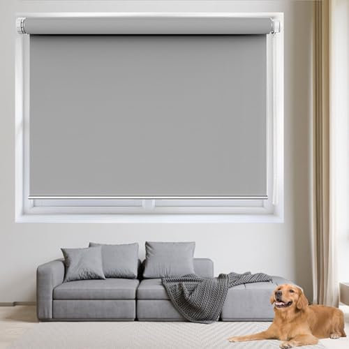 Tenda a Rullo Tapparella 90 x 150 cm Altamente Riflettente Tenda Oscurante Termica per Camera Da Letto e Soggiorno, Grigio