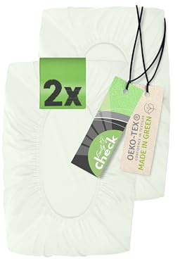 Emily´s Check 2er Pack Spannbezug für Nackenkissen Gesundheitskissen 1596.2323, 30-35 x 45-50 cm, kitt