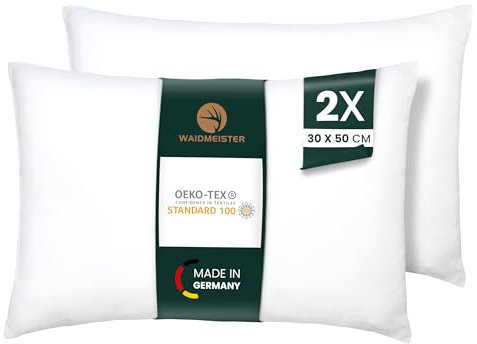 Waidmeister 2er Set - Kissenfüllung - 60°C waschbares Innenkissen geeignet für Allergiker - Polyester Kisseninlet als Couchkissen, Sofa Kissen, Cocktailkissen und Kopfkissen (2, 30x50 cm)