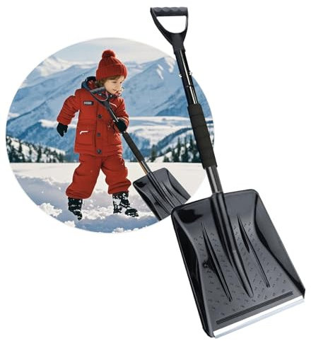 JOCHEN Pala da Neve, Pala da Neve Portatile di Emergenza per Auto, Grande capacità, Leggera e Staccabile, Pala da Neve per vialetto, Pala Portatile per casa, Giardino, Campeggio, Auto