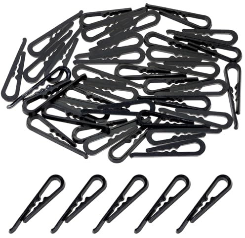 Mini Skater 1.96 Inch/50mm U Shape Plastic Alligator Clips (120, Black)