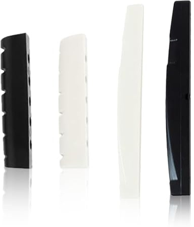 BDEPSTR 4 Stück Sattel Brücke Nut Steg Set Für klassisch Gitarren, 6 Saiten Gitarrenteile Steg Sattel Sattel Mutter (ABS)