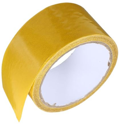 Gatuida Waterproof Double-sided Tape for Carpets and Floors Yellow Mesh Fabric Adhesive Tape High Strength Strong Adhesion 5cm X 10m for Rug and Floor Seaming