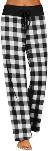 Ekouaer Bas de Pyjama Femme Long Pantalon de pyjama Femme Doux Pantalon Décontracté avec Cordon de Serrage S-XXL