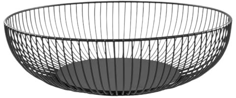 Multi-functional Metal Fruit Basket Kitchen Storage Basket Fruit And Vegetable Basket Kitchen Tool Supplies Home Cooking Essentials Drainage And Breathable Easy To Clean Space-saving(Black)