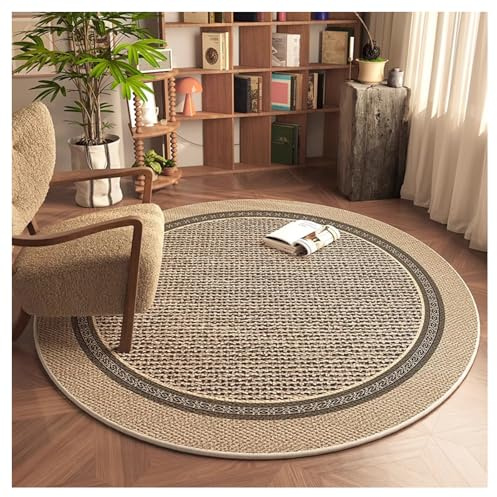 Ergocar Bomisian-Stil, Runder Retro-Teppich, Ultradünn, Weich, rutschfest, Waschbar, Geeignet Für Schlafzimmer, Eingangsbereich, Esszimmer, Familienwohnheim