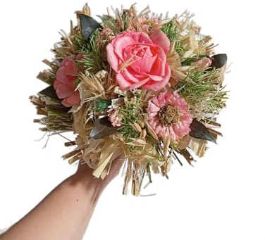 Bouquet Natural Seco - Ramo Fucsia Perfecto para el Interior del Hogar