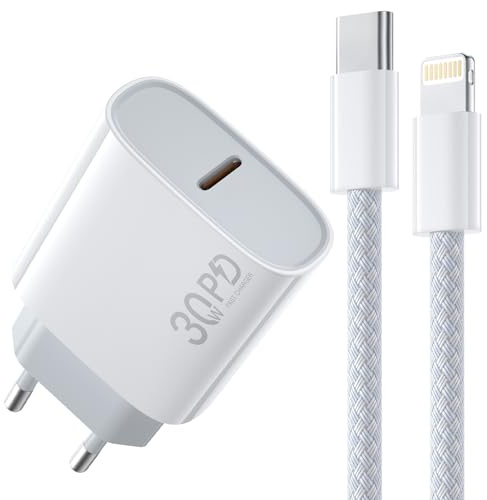 30W iPhone Ladegerät for iPhone 14 Pro Max, [𝐀𝐩𝐩𝐥𝐞 MFi Certified] USB C Schnellladegerät Original mit 2M Lightning i Phone Ladekabel für i Phone 14/13/12/11/SE/Xr/Xs Max/iPad Netzteil