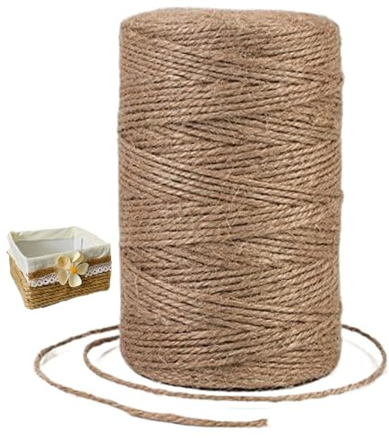 Dorccsi Cuerda de Yute Biodegradable de 2 mm x 200 m, Cuerda de Yute Multiusos práctica para jardín, Manualidades, Envoltura de Regalos, decoración navideña, Cuerda de sisal, Cuerda de Yute