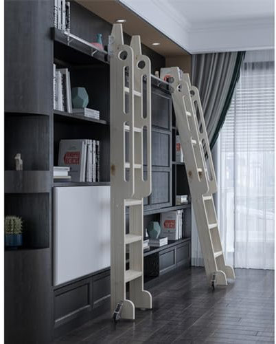 Schwerlast-Bibliotheksleiter-Hardware-Set, Stahlschiene mit Bodenrollen, mobile Schiebeleiter für Dachboden, Büro und Zuhause, 366 cm Optionen erhältlich
