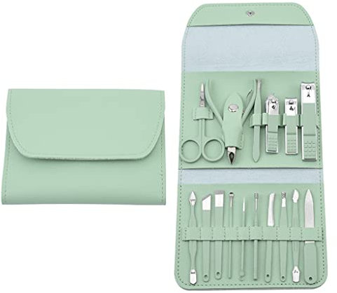 JZWCHQ Nagel Clipper -Set -Pediküre -Set Nagelfatat Sharp Nail Scissors Nagelpflegewerkzeuge Pflege -Maniküre -Set (Grau 16pcs)