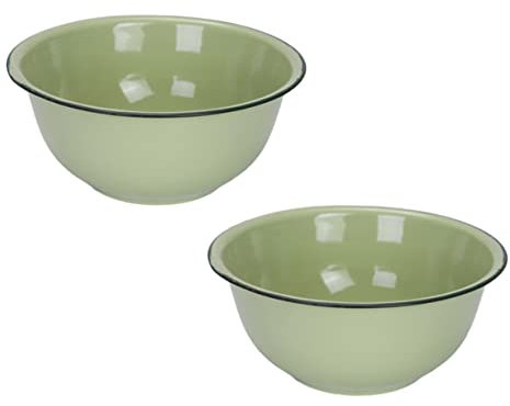 HOMOBABE 2pezzi Ciotole Smalto Retro Per Zuppa e Verdure Bacinelle Profonde Per Ciotole Per e Facili Da e Maneggiare