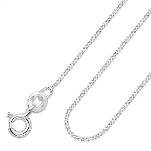 Amberta Halskedja i Äkta 925 Sterlingsilver för Kvinnor och Män | Supertunn, Nätt Och Hållbar - Box, Pansar, Singapore, Kulor, Ormkedja, Gemkedja 40/45/50/55/60 cm: 40 cm silver pansarkedja halsband