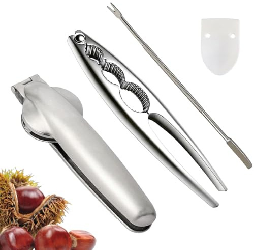 Coffee Life Plus® Kastanien Clip,Nussknacker Walnüsse,Maroni Schneider Edelstahl,für Kastanien Nüsse Für Haselnüsse Paranüsse Krabben Hummer Sicherem Griff
