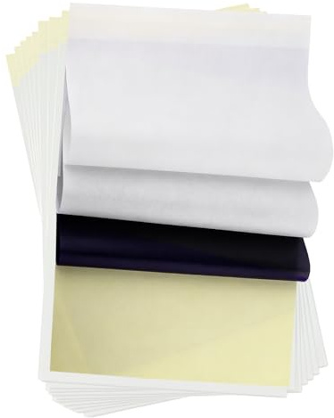 Pmueuff 50 Stück Tattoo Transferpapier, Blätter Tattoo Papier, Transfer Paper 4-lagiges, für Präzise Tattoo-Übertragungen Sie Können Eine Vielzahl von Mustern Selbst
