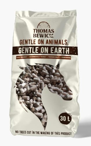 Thomas Bewick Soft Wood Pellets Horse Bedding – 30L Bag – Highly Absorbent, Eco-Friendly, Premium Comfort for Horses | 30 Litre (Single Pack)