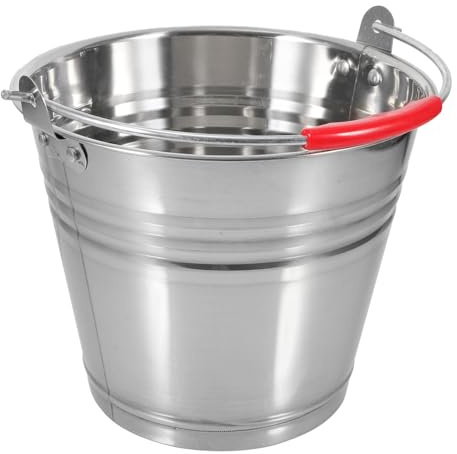 ZUNOXAZ Milcheimer Edelstahl 5l Mit Griff Robuster Wasserspeichereimer Und Eiswürfelbehälter Vielseitiger Mehrzweckeimer Für Küche Und Haushalt