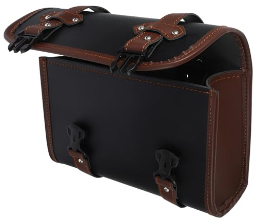 Abaodam Borsa Portaoggetti Moto Borsa da Sella in Pelle Pu Resistente Design Bicolore Capiente e Versatile per Motociclisti Uomini Adattabile a Vari Modelli