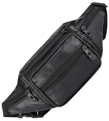 GARVALON Pochette de Ceinture Portable pour Homme, Capacité Suffisante, Anti-dérapante, Taille Pratique pour Usage Quotidien et Sport, Couleur Noir