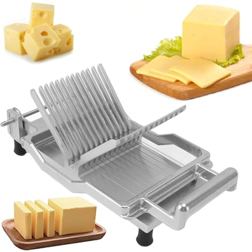 ZJLZJLO Cortador Manual De Queso, Cortador De Pan Y Mantequilla, 10 Mm/20 Mm, Materiales De Calidad Alimentaria, Corte Rápido En 3 Segundos, Para Cocina De Restaurante Y Hogar.,20mm