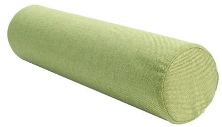 Custom Size Cylindrical Pillow Lumbar Pillow Sofa Cushion Memory Foam Support Pillows Cervical Neck Roll Pillow Soft, Comfortable and Breathable, Chair, with Hidden Zipper (Green, 4x19.5in)