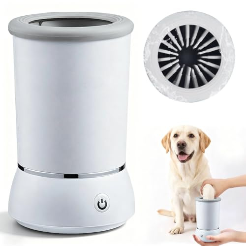 Limpiador automático de patas de perro, limpiador de patas de silicona para perros, limpiador de patas para perros, limpiador electrónico portátil, limpiador de patas de gatos a 360°, para masaje