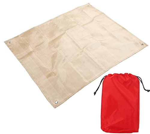 Glass Fiber Flame Retardant Pad High Temp Heat Resistant Cloth Outdoor Camping Barbecue Mat for Kitchen Fireplace Grill Car 50x50cm with Storage Bag