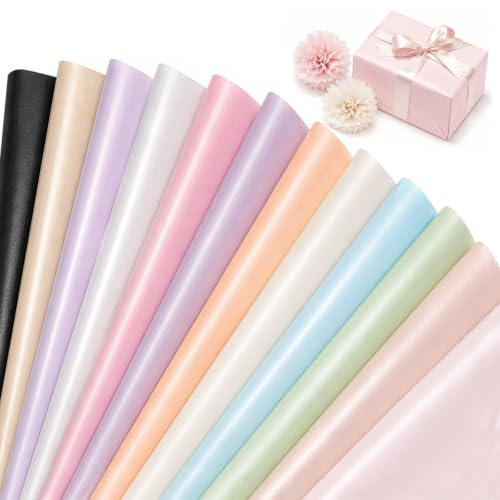96 ark sidenpapper förpackningsmaterial, 12 färger presentpapper – 35 x 50 cm