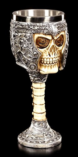Figuren Shop GmbH Totenkopf Kelch - Mein Blut für Dich | Gothic Fantasy Deko Figur