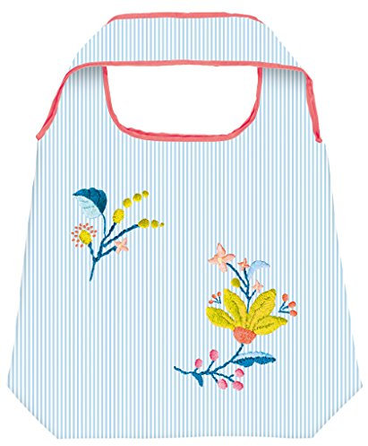 Moses Shopper Patches & Stripes | Faltbare Einkaufstasche | umweltfreundlich, wiederverwendbar, Stoff, Mehrfarbig, 70 x 50 x 0.5 cm
