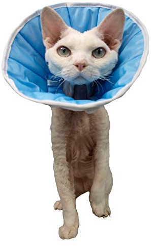 Weiches Schutzkragen, nach OP-Wundheilung, für Hunde, Katzen, Kaninchen, Anti-Lecken und Kratzen, Erholung (Blau, S/M, Kopfumfang: 22-28 cm)