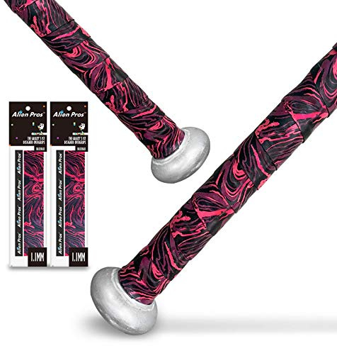 Alien Pros Bat Grip Tape for Baseball (2 Grips) – 1.1 mm Precut and Pro Feel Bat Tape – Replacement for Old baseball bat grip – Wrap Your Bat for an Epic Home Run (2 Grips, Fire)