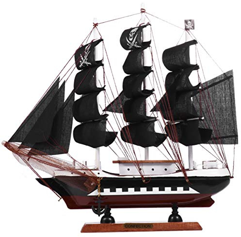 BESPORTBLE 1Stk cm Piraten-Holzsegelschiffsmodell Esstischdekoration Kidcraft-Spielset Ornament Piraten-Segelboot-Modell Piraten-Segelschiff Boot hölzern schmücken Modellschiff