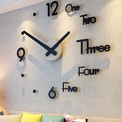 Orologi da parete Orologio da parete 3D acrilico specchio adesivi orologio da parete senza cornice, silenzioso non ticchettio numero orologio per soggiorno camera da letto ufficio decorazione della