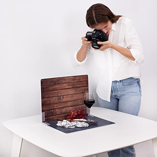 2er-Pack Fotohintergrund Klein | 30x40 cm | Photo Background | Foto Untergrund & Hintergrund für Produktfotografie, Lebensmittelfotografie, Fotostudio | Holz & Stein | Flatlay Hintergrund