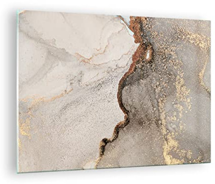 Quadro su Vetro Pietra sabbia astrazione Stampe da Parete in Vetro 70x50cm Quadri Moderni Soggiorno Camera da Letto Cucina 1 pezzo Piccoli Decorazione Murale Wall Art Grafica Immagini GAA70x50-4778