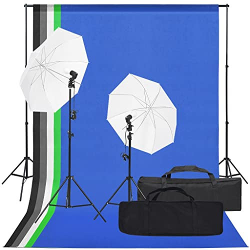 vidaXL Fotostudio-Set mit Beleuchtung und Hintergrund, Studio-Kit, Tageslicht-Lampe, Studio-Beleuchtung-Set, Studio-Licht, Fotografie-Licht