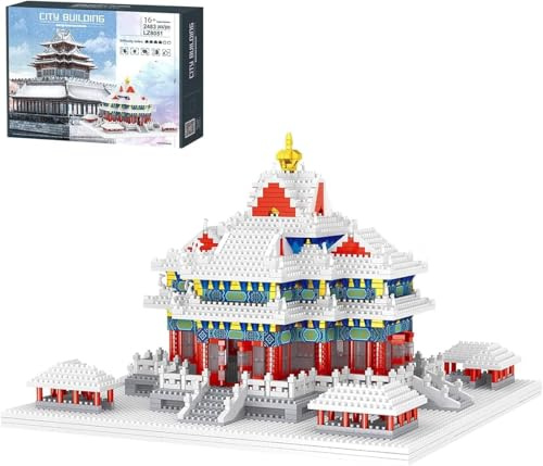 Pasyru Architektur Modular Haus Bausteine, Chinesischer Alter Palast Architektur, 2483 Stücke Haus Bausteine Alter chinesischer Turm Architektur Modell, Geschenk für Jugendliche und Erwachsene
