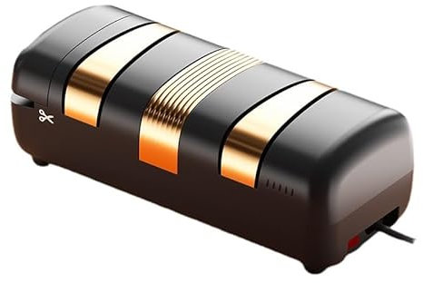 Afilador Cuchillos, Afilador de Cuchillos Eléctrico 4 en 1,Afilador de Cuchillos Profesional,Afilador de Cuchillos Automático con 3 Discos de Afilado Intercambiables,para Todo Tipo de Cuchillos