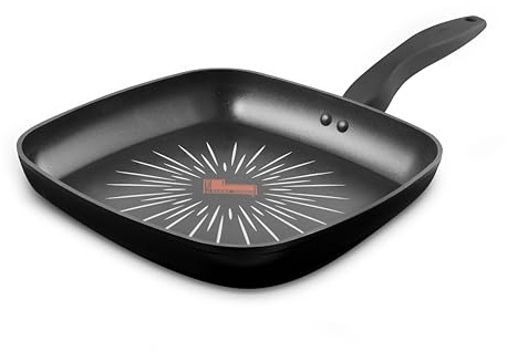 Tower SmartStart Forged 26cm Aluminium Grill Pan with Easy Clean Aeroglide Non-Stick, 8X Stronger, Induction Compatible, Oven Safe, Long Lasting, PFOA Free, T800307