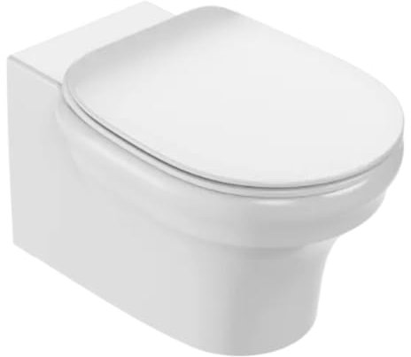 Cuvette WC suspendu sans bride JACOB DELAFON Cléo 1889 avec abattant frein de chute extra-plat déclipsable