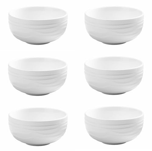 Holst Porzellan MD 214 PACK 6 6-tlg. Porzellan Schale 12 cm rund 0,4 l Melody Weiß