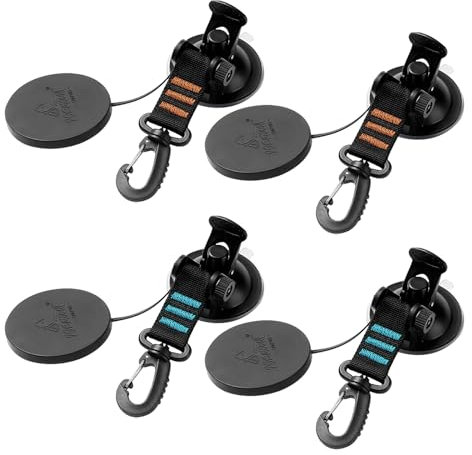 LdawyDE Ganci Ventosa, 4 Ganci a Ventosa da Campeggio a Ventosa Extra Forti per Tenda da Tetto, Auto, Camper, Esterno, Tenda da Sole