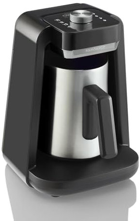 Arzum Okka Rich Spin Pro Turkish Coffee and Hot Beverage Maker, Velvetiser, Milk Frother, 5 Cups, Stainless Steel Cooking Pot (Chrome)