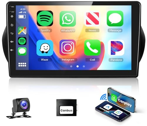 Podofo Autoradio per Citroen Nemo/Peugeot Bipper/Fiat Fiorino Qubo 2008-2017, Schermo tattile da 10,1 2+64G Carplay Senza fili Android Auto Bluetooth/Link a specchio/GPS/WiFi/FM+Telecamera posteriore